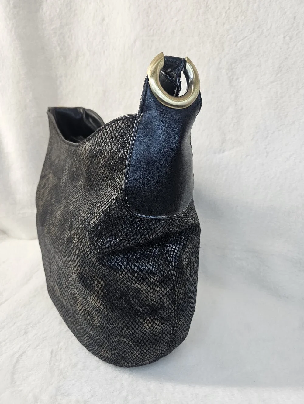 Y2K Style Python Embossed Hobo Bag